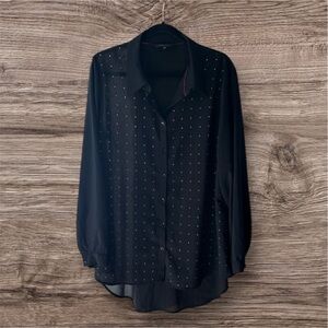 Addition Elle's Michel Studio Sheer Studded Blouse Size 14